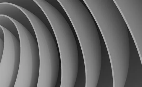 Abstract gray concentric spiral shapes Stock Illustration