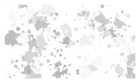 Abstract gray confetti background, gray random dots and geometric shapes pa.. Stock Illustration