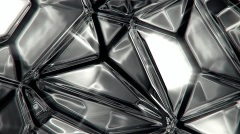 Abstract gray crystal surface motion background seamless loop Video stock 67820130