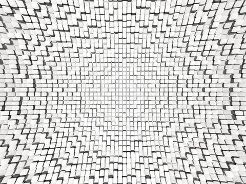 Abstract Gray Cube Blocks Wall Background. 3d Render Illustration Stock Illustration