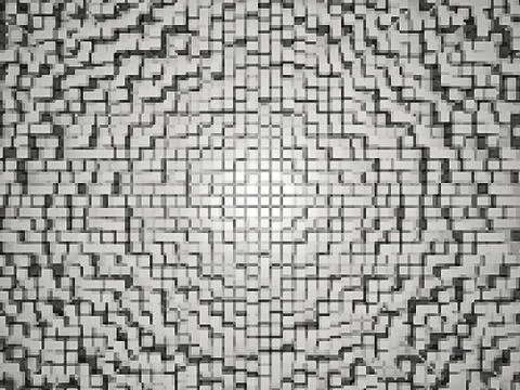 Abstract Gray Cube Blocks Wall Background. 3d Render Illustration Stock Illustration