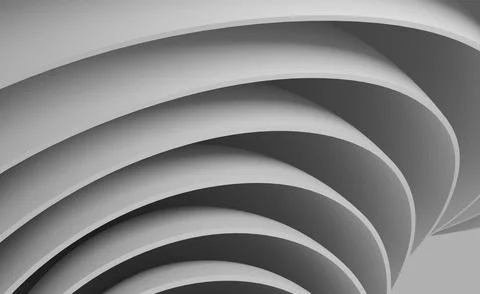 Abstract gray curved layered architectural design 스톡 일러스트