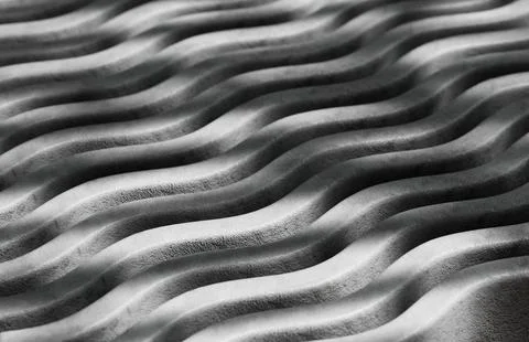 Abstract Gray Curved Wall Pattern Background. 3d rendering. イラスト素材