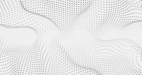 Abstract Gray Dot Mesh Waves on White Tech Background Seamless Loop Stock Footage 338393602