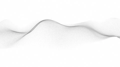 Abstract Gray Dotted Wave Landscape on White Background, Minimal Digital Pa.. Stock Illustration