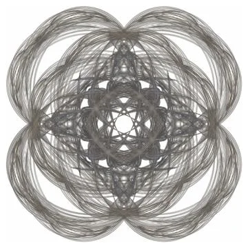 Abstract gray floral pattern isolated on white background. Stock Illustration