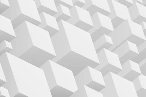 Abstract gray futuristic 3d background with perspective. Isometric cube shape Stock Illustration