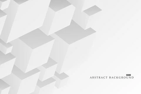 Abstract gray futuristic background. Creative print - 3d geometric cube sha.. Illustrazione stock
