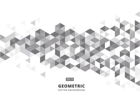 Abstract gray geometric background with polygonal triangles, cube pattern.Tem Illustrazione stock