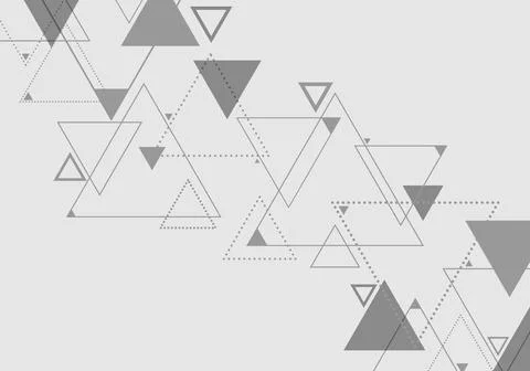 Abstract gray geometric triangles. dots, lines elements overlapping on white Ilustración de archivo