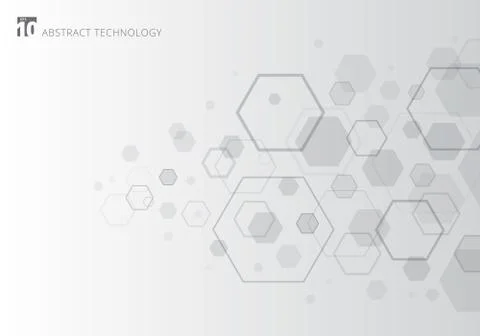 Abstract gray hexagon on white background. Geometric elements of design for m イラスト素材