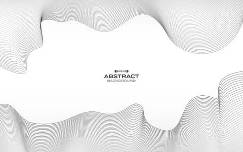 Abstract gray line pattern wavy line fluid template design background. Stock Illustration