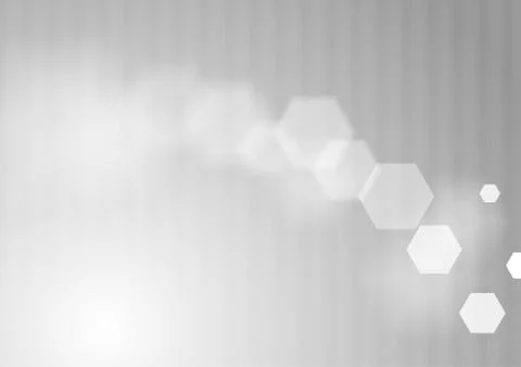 Abstract gray minimal tech hexagons background Stock Illustration