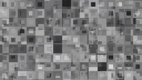 Abstract gray mosaic pattern, nested squares, digital pixel aesthetic Stock Footage 327902501