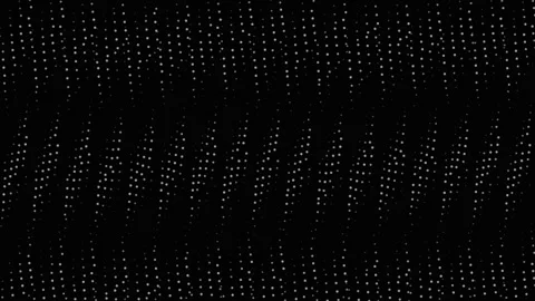 Abstract gray particles creating dynamic patterns on a dark background Stock Footage 335875032