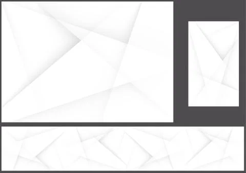 Abstract Gray Polygonal Corporate Background Set Stock Illustration