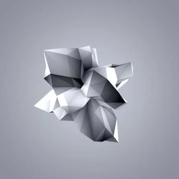Abstract gray shape. 3d illustration, 3d rendering. Stock Illustration