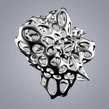 Abstract gray shape. 3d illustration, 3d rendering. Stock Illustration