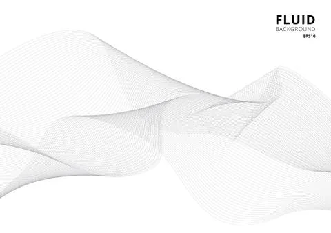 Abstract gray smooth lines curved wavy wave on white background. Design eleme Stock Illustration