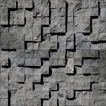 Abstract gray stony cubes stacked for seamless background 스톡 일러스트