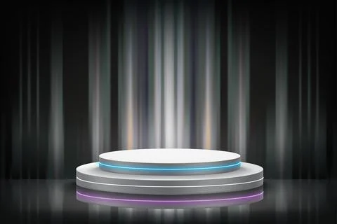 Abstract gray studio with podium. Design product template. 3d vector mockup Stockillustratie
