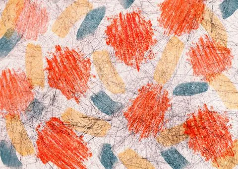 Abstract gray texture with orange smears Illustrazione stock