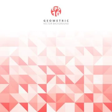 Abstract gray triangle and square in red and white color pattern, Vector illu Stock Illustration