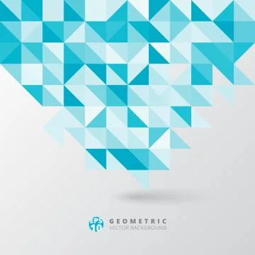 Abstract gray triangle and square in blue and white color pattern, Vector ill Stock Illustration