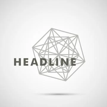 Abstract gray triangle on a white background Stock Illustration