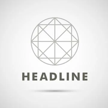 Abstract gray triangle on a white background Stock Illustration