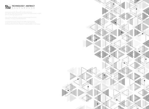 Abstract gray triangles pattern design for technology theme artwork. 스톡 일러스트
