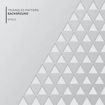 Abstract gray triangles pattern on white background paper cut style with copy Stock Illustration