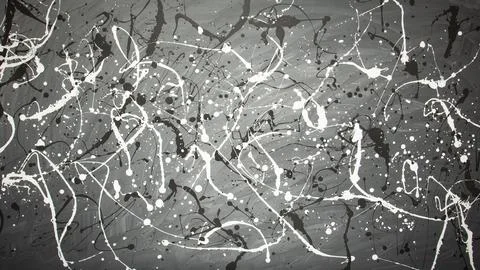 Abstract gray vignetted background with chaotically arranged spots and jets of Stock Photos