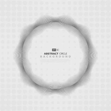 Abstract gray wavy pattern design circle halftone design. illustration vector Illustrazione stock