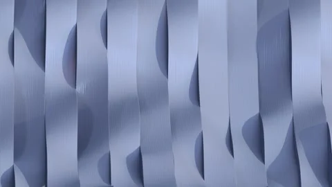 Abstract Gray Wavy Vertical Ribbon Pattern 3D Render Loop Animation Stock Footage 344094302