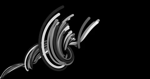 Abstract Grayscale 3D Swirls Stock Footage 103946950