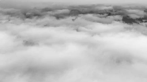 Abstract, Grayscale Clip of Clouds from an Aerial Perspective Stockbeeldmateriaal 94390986