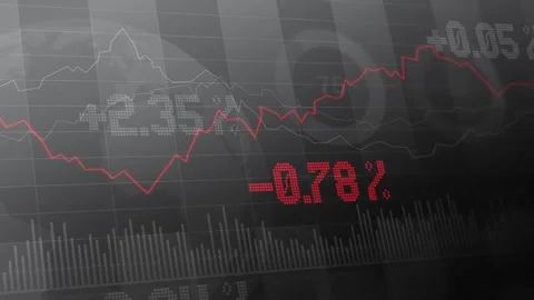 Abstract grayscale cryptocurrency trading dashboard with falling and rising.. Stock Footage 329051046