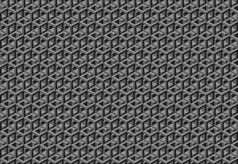 Abstract grayscale geometric pattern featuring repeating threedimensional c.. Stock Illustration