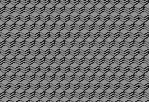Abstract grayscale geometric pattern. Intricate, repeating design of interl.. イラスト素材