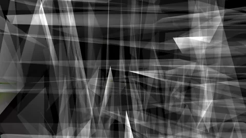 Abstract grayscale geometric shapes interplay: a digital art composition Stock Footage 303883883