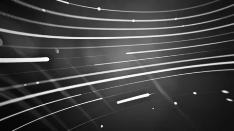 Abstract grayscale image of glowing lines and points, resembling light trai.. Stock Footage 297015641