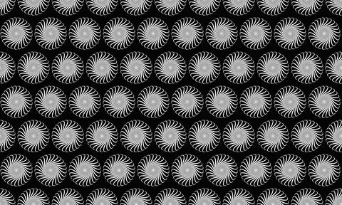 Abstract grayscale pattern of swirling circles on black background.  Elegan.. Illustrazione stock