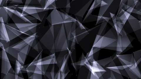 Abstract Grayscale Triangle Polygon Geometric Screensaver Motion Stock Footage 98696801