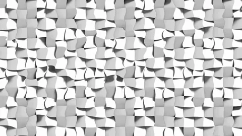Abstract grayscale undulating square pattern, 3D rendered texture. Stock Footage 299241820