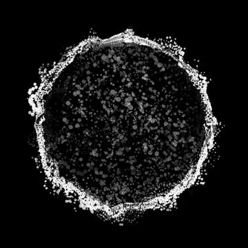 Abstract grayscale vector mesh background. Point array. Ring of glowing point Ilustración de archivo
