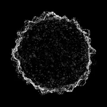 Abstract grayscale vector mesh background. Point array. Ring of glowing point Ilustración de archivo