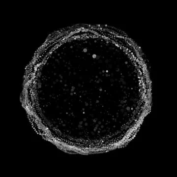 Abstract grayscale vector mesh background. Point array. Ring of glowing point Ilustración de archivo