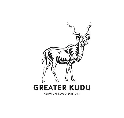Abstract of greater Kudu standing vector Illustrazione stock