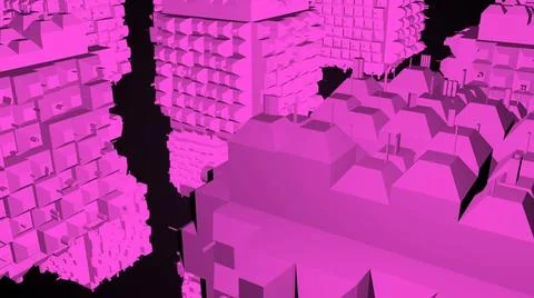 Abstract greeble cubes surface on black background. 3d rendering Abstract ... Stock Photos